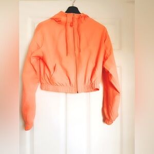 Forever 21 Xsmall Cropped running windbreaker jacket peach coral pastel